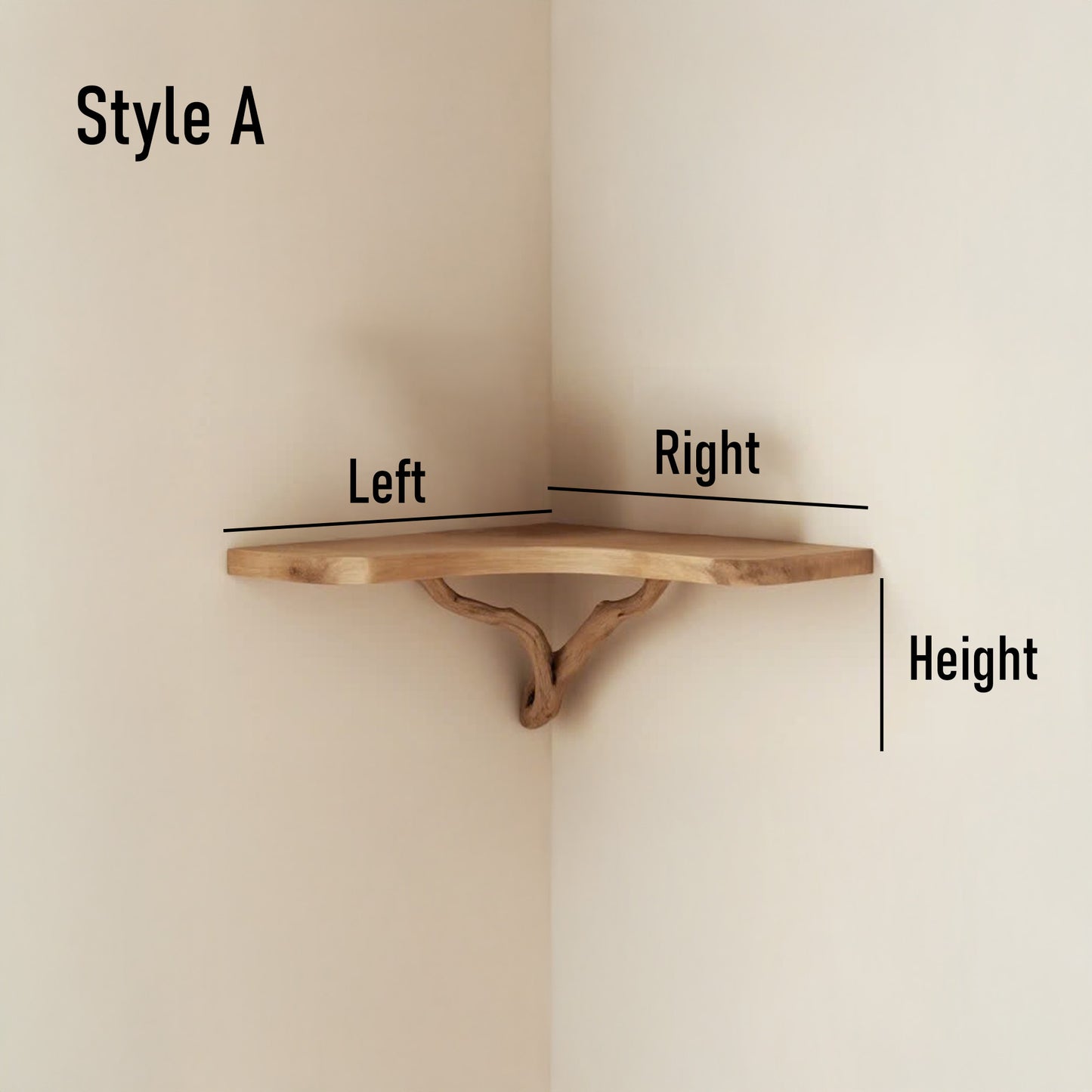 Driftwood branch conner shelf art wall mount tree floating bookshelf solid wood bookcase handmade furniture for home decor