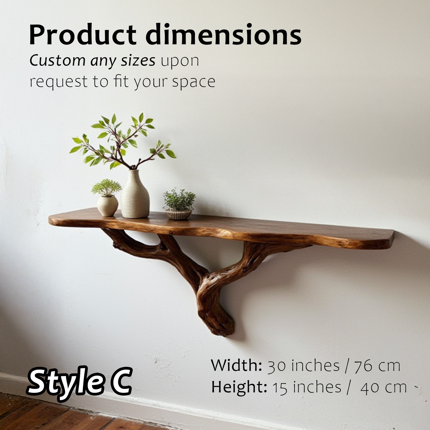 Natural driftwood shelf rustic console table solidwood bookshelf wall mount unique tree bracnh bookshelves decor