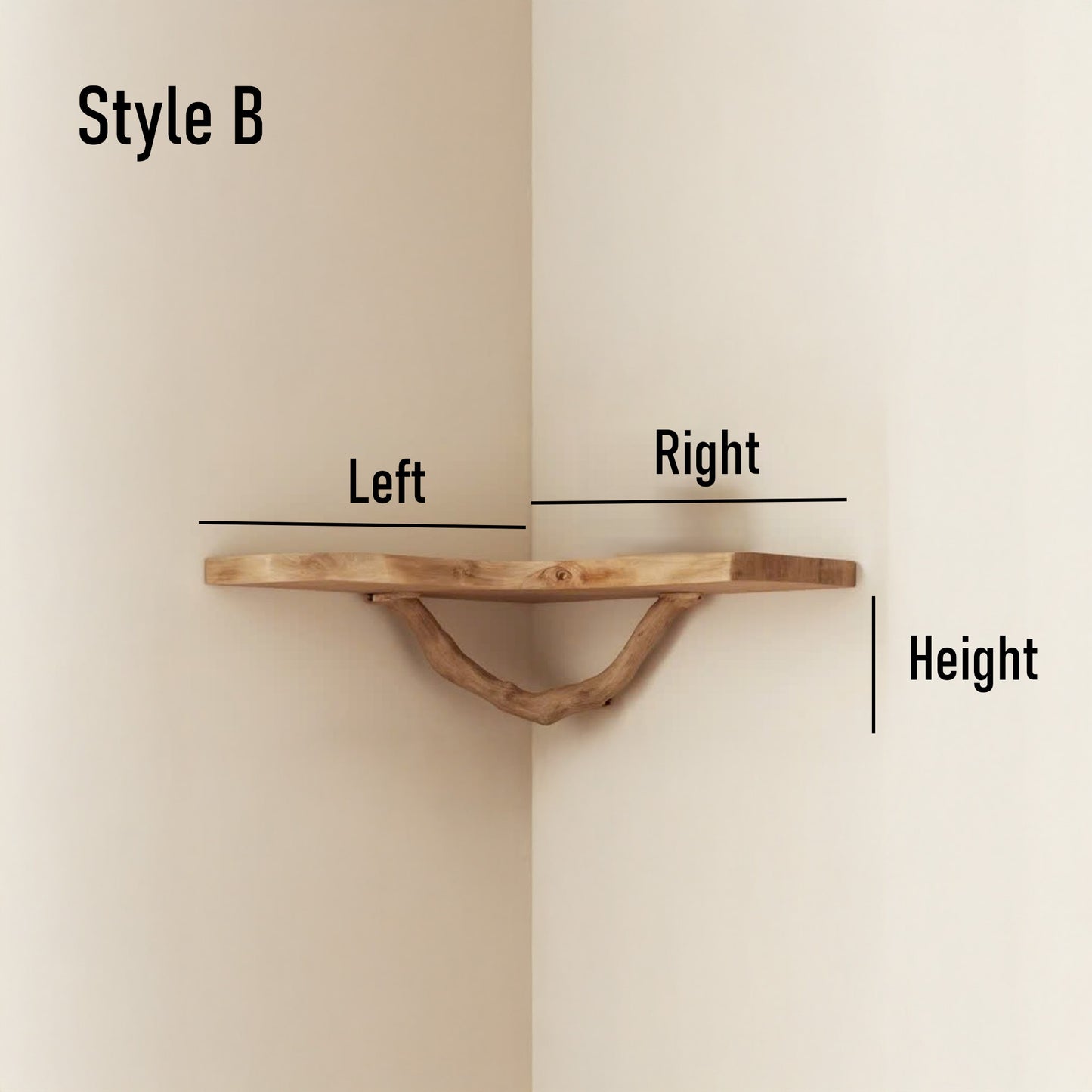Driftwood branch conner shelf art wall mount tree floating bookshelf solid wood bookcase handmade furniture for home decor