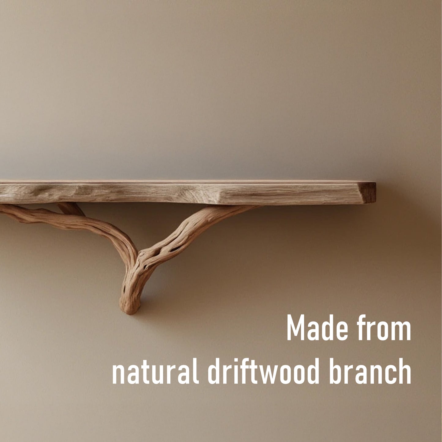 Floating bookshelf tree driftwood branch bookcase solid wood art wall mount rustic book shelf