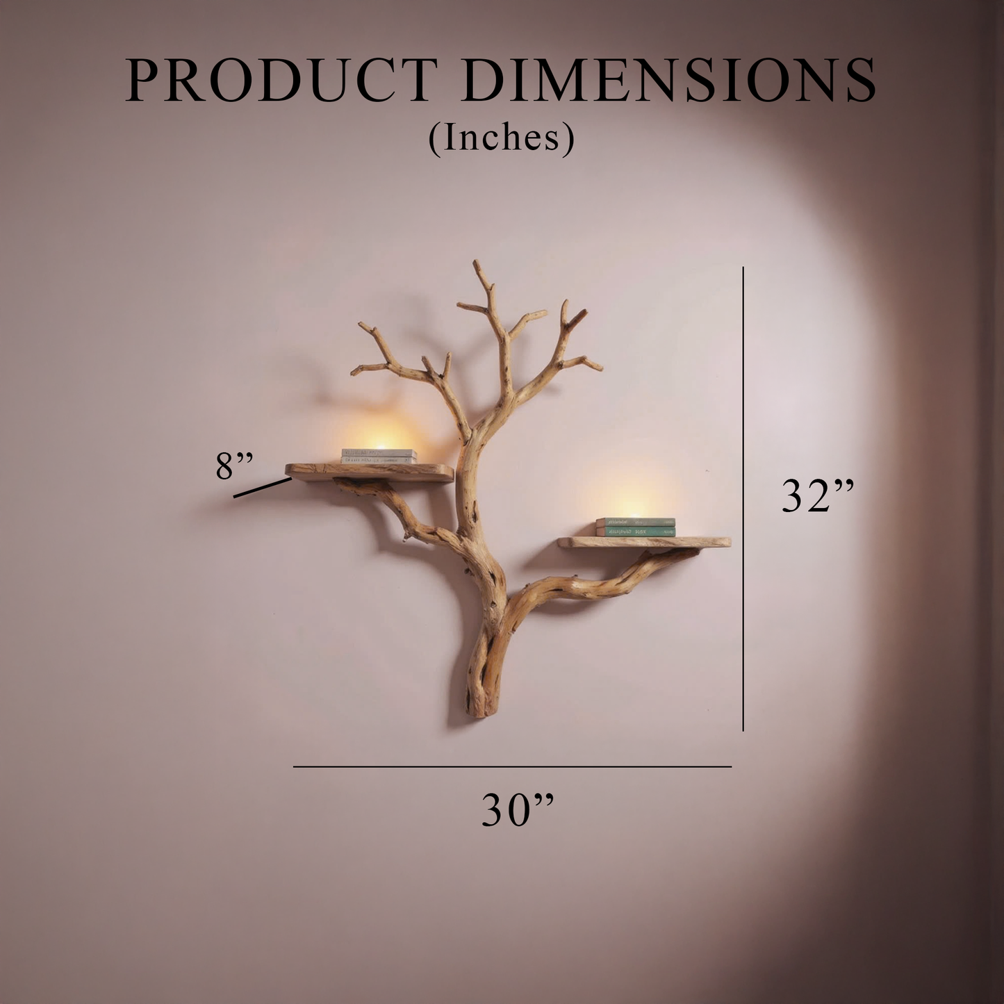 Natural tree book shelf rustic console table driftwood bookshelf wall mount unique solid wood bookshelves decor