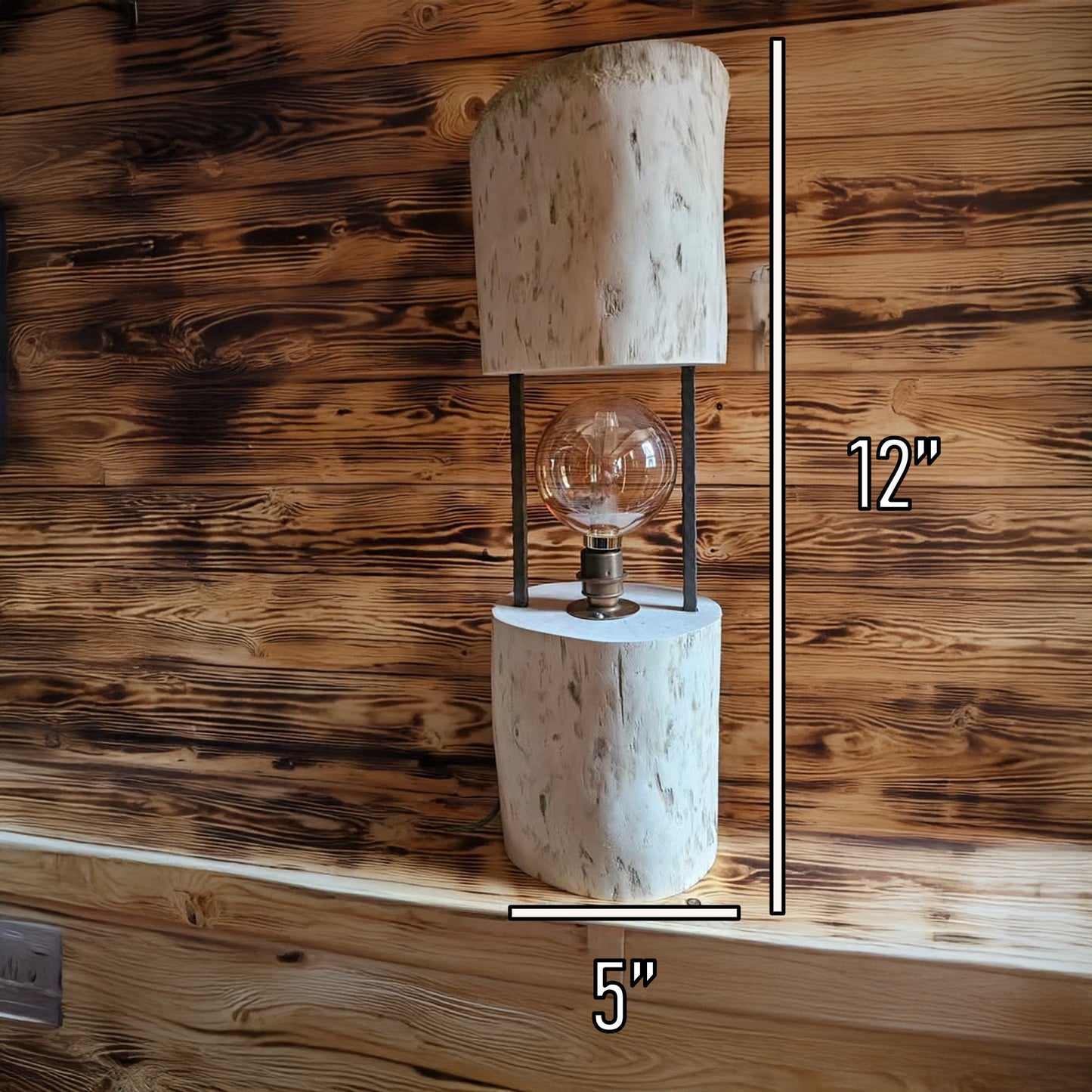 Wood desk Lighting driftwood table lamp rustic wood light
