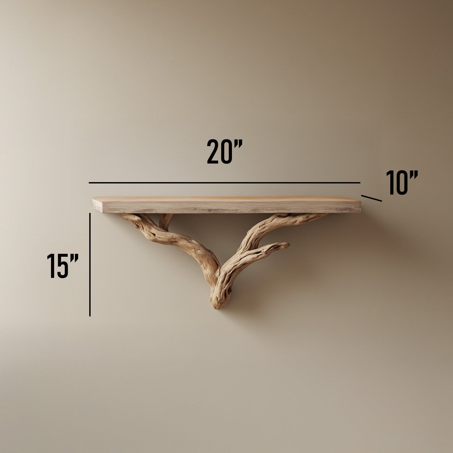 Tree floating shelf driftwood branch bookshelf solid wood art wall mount decor for wall
