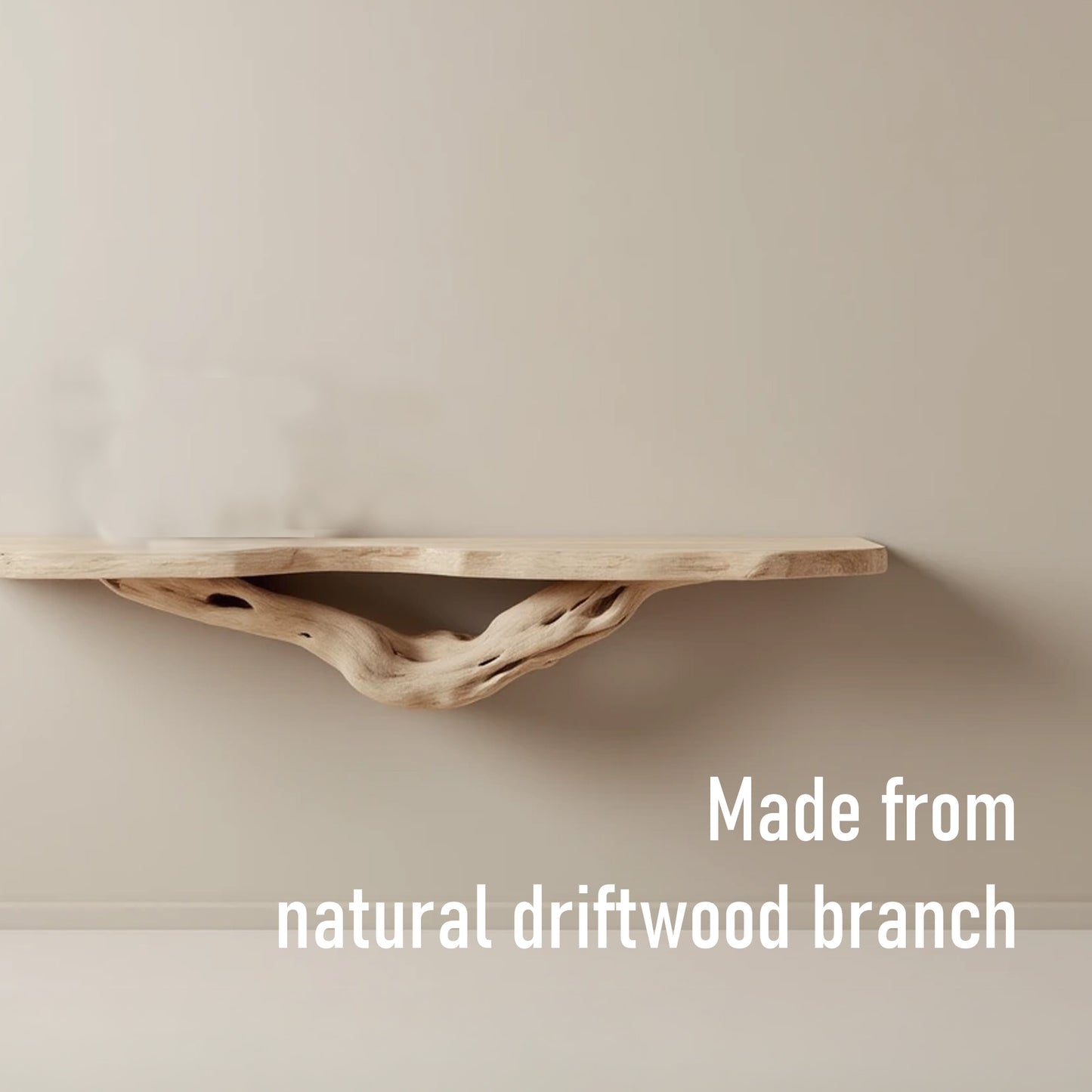 Floating driftwood bookshelf tree branch bookcase solid wood art wall mount rustic book shelf for wall decor