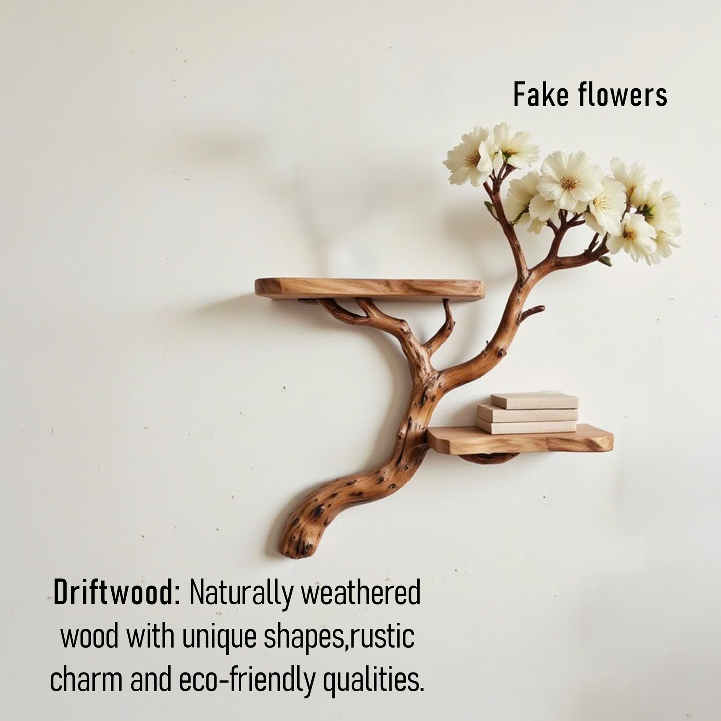 Tree bookshelves custom floating shelf natural solid wood bookcase carving driftwood art bookshelf wall mount