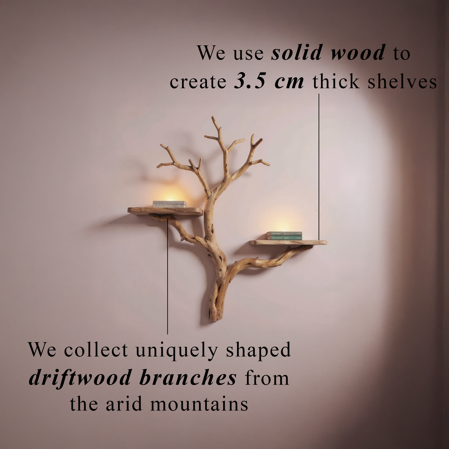 Natural tree book shelf rustic console table driftwood bookshelf wall mount unique solid wood bookshelves decor