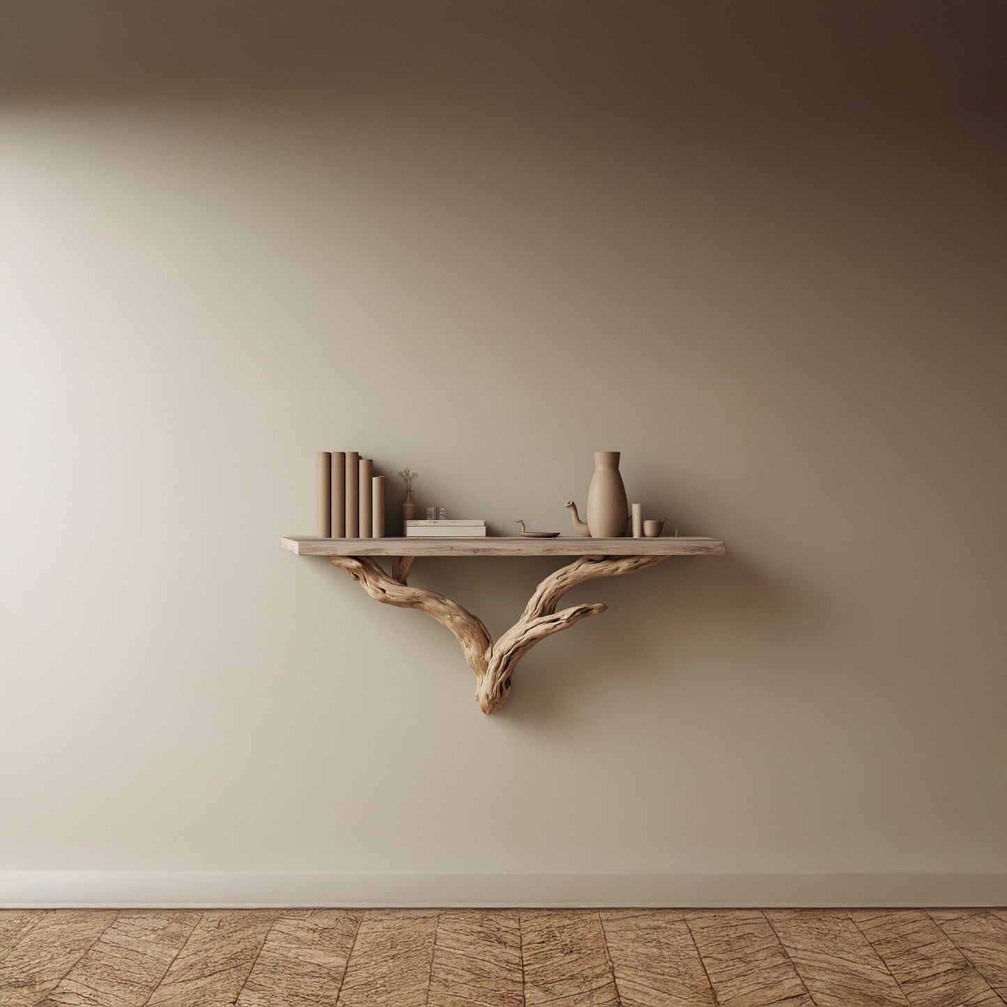 Tree floating shelf driftwood branch bookshelf solid wood art wall mount decor for wall