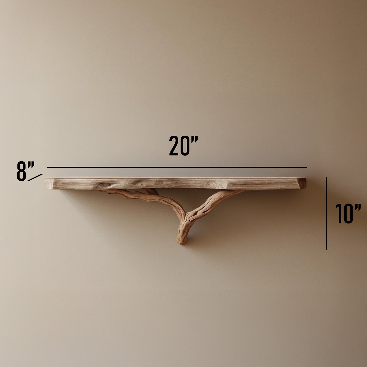 Floating bookshelf tree driftwood branch bookcase solid wood art wall mount rustic book shelf