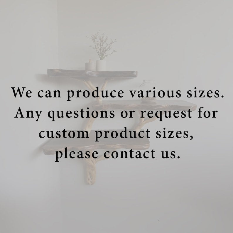 Tree branch bookshelf floating corner shelf natural driftwood shelf bookcase solid wood shelves on wall decor for living room