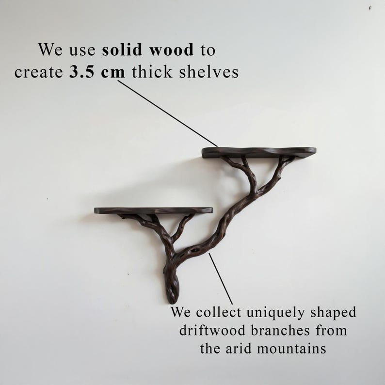 Natural driftwood shelf driftwood floating shelf nightstand solidwood bookshelf art natural tree book shelves wall mount