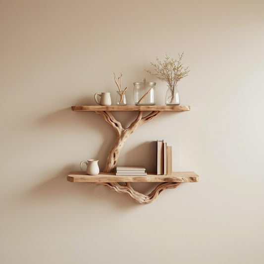 Rustic narrow console table tree book shelf mid century bookcase wall mount bookshelf handmade decor