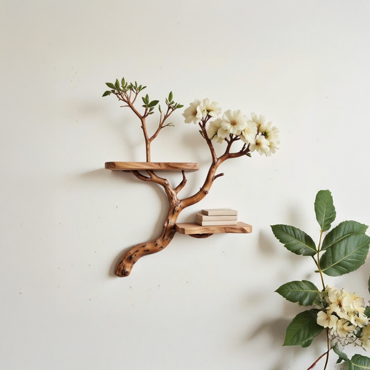 Tree bookshelves custom floating shelf natural solid wood bookcase carving driftwood art bookshelf wall mount