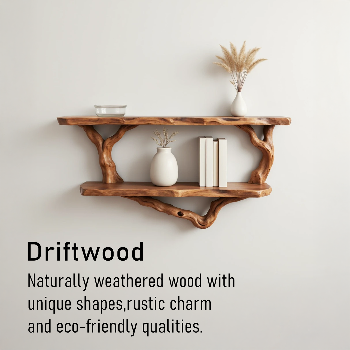 Unique tree bookshelves art natural driftwood shelf decor rustic solid wood bookshelf wall mount handmade furniture home