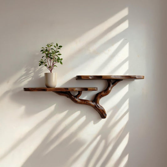 Driftwood floating shelf natural driftwood shelf nightstand solidwood bookshelf art natural tree book shelves wall mount